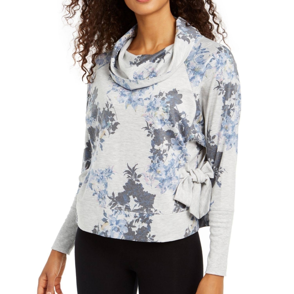 XS Ideology Botanic Print Cowl Neck